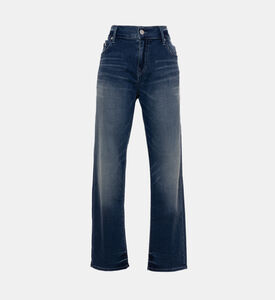 جينز بخصر عالٍ باهت