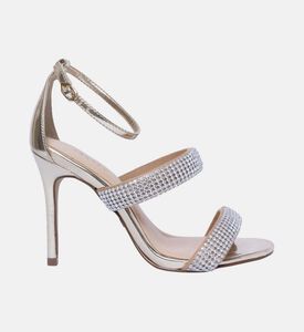 Rhinestone Strap Leather Sandals