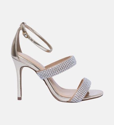 Rhinestone Strap Leather Sandals