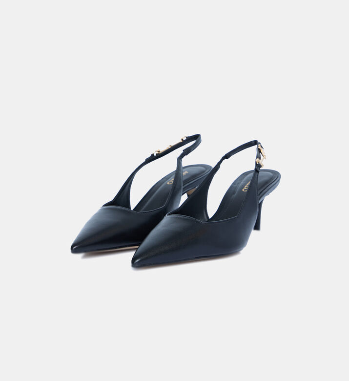 Leather Low Heel Pumps