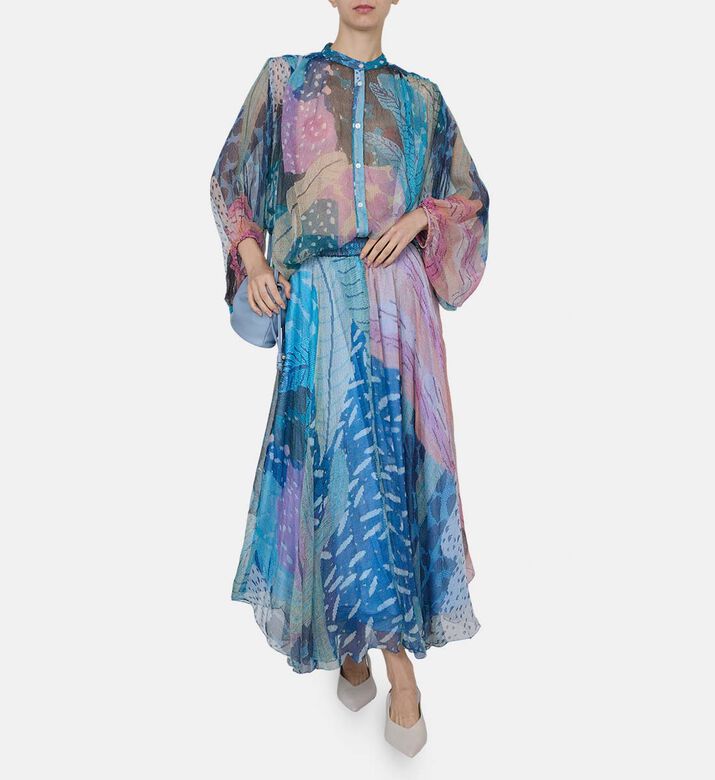 Multicolor Abstract-print Long-sleeve Shirt