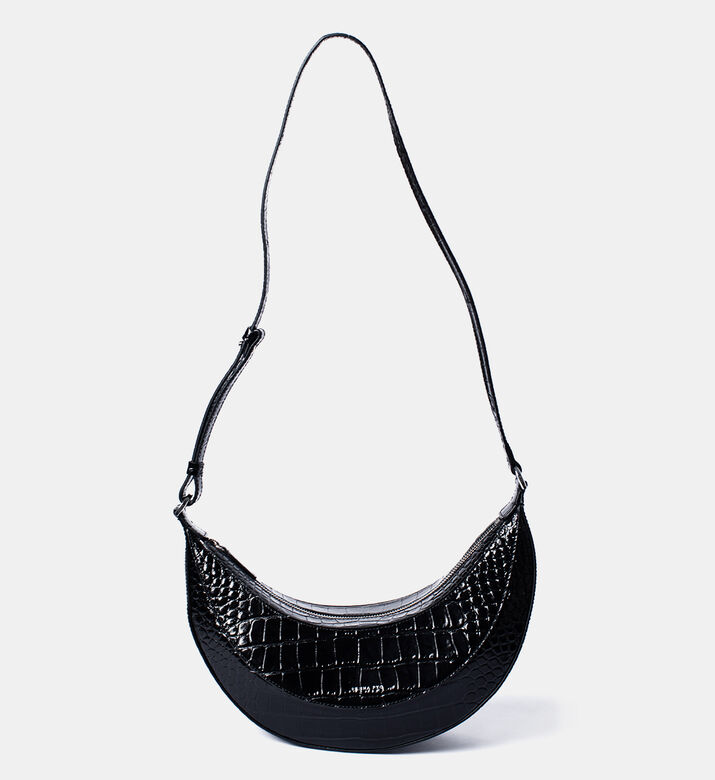 Calf Leather Croc-effect Banana Bag