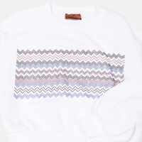 Cotton Rhinestones Zigzag Sweatshirt