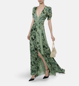 Alice and Olivia Tiana Silk Satin Maxi Dress, Model View