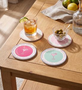Easy Life Aquamarine-inspired 4-piece Coaster Set, Model View