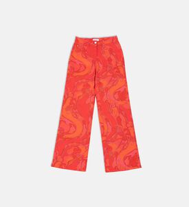 Abstract-print Wide-leg Pants