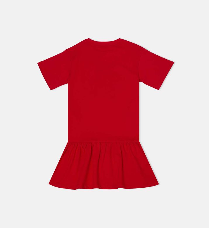 Teddy Bear-print Flared Dress