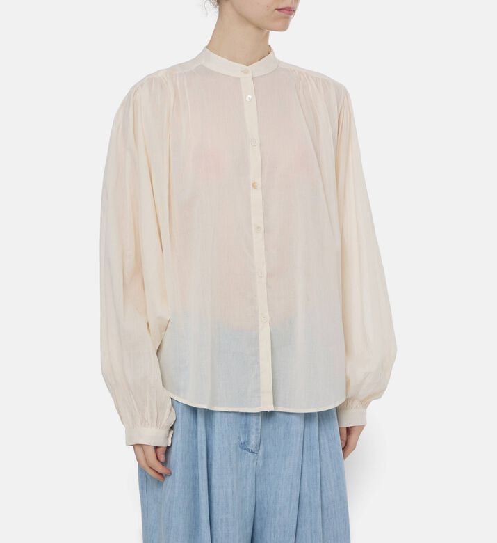 Mes Demoiselles Celeste Button-up Blouse, Ecru, Xs, Model View