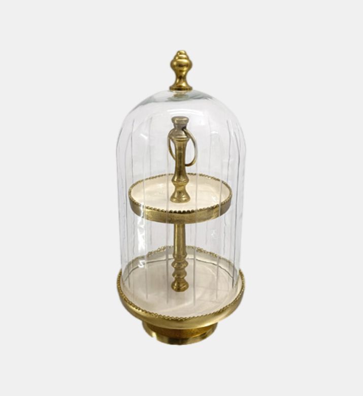 Round Two-tiered Serving Stand