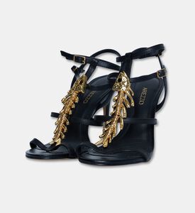 Arezzo Fish-detail Stiletto Sandals, Black, Eu-36, Packshot View