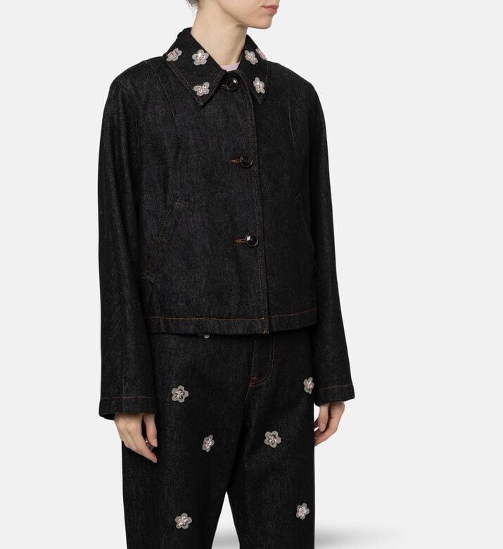Marni Floral-embroidery Long-sleeve Jacket, Model View