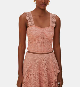 كورسيه بدون أكمام دانتيل مخرم