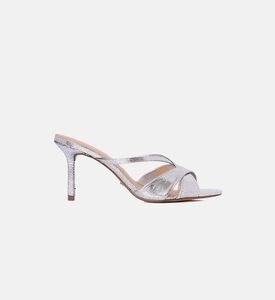 حذاء مفتوح من الخلف بكعب معدني