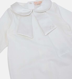 Bow-detail Long-sleeve Romper