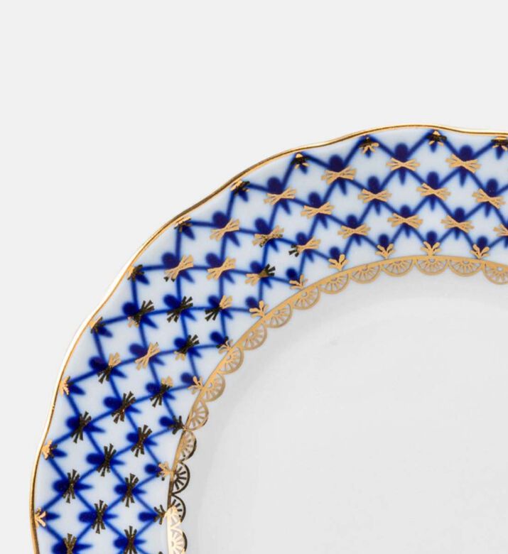 Cobalt Net Tulip Cake Plate