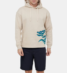 هودي قطن مطرز بموجة