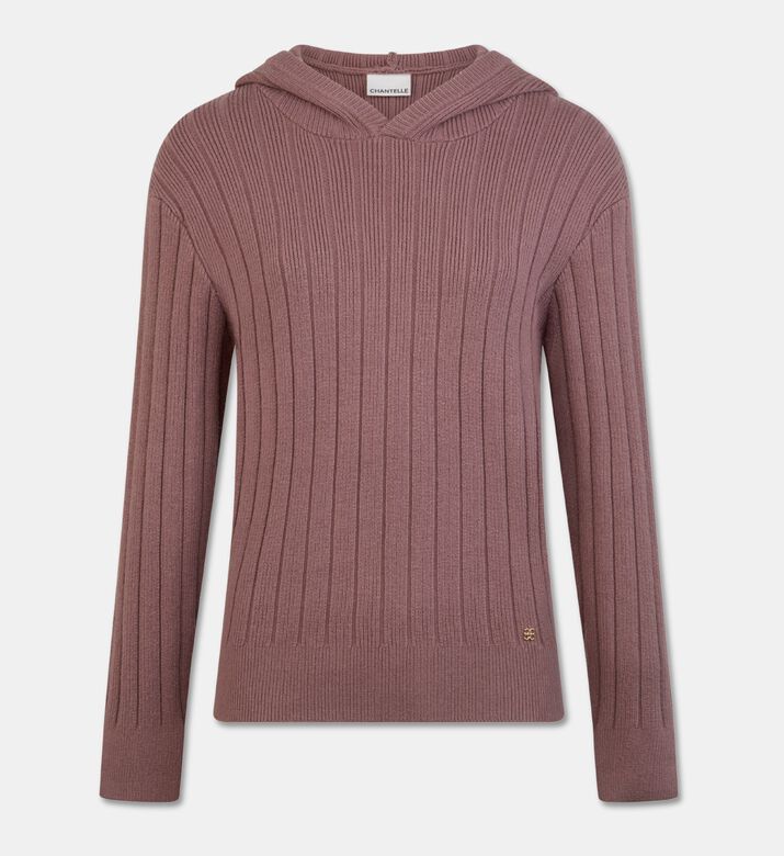 Chantelle Ribbed Knit Hooded Sweater, Packshot View