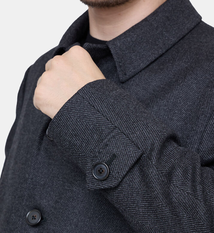 Wool Button-up Midi Coat