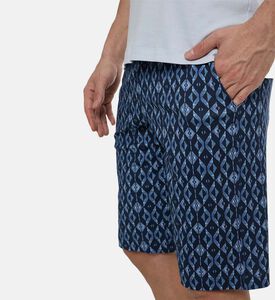 Two-tone Geometric-print Shorts Pajama Set