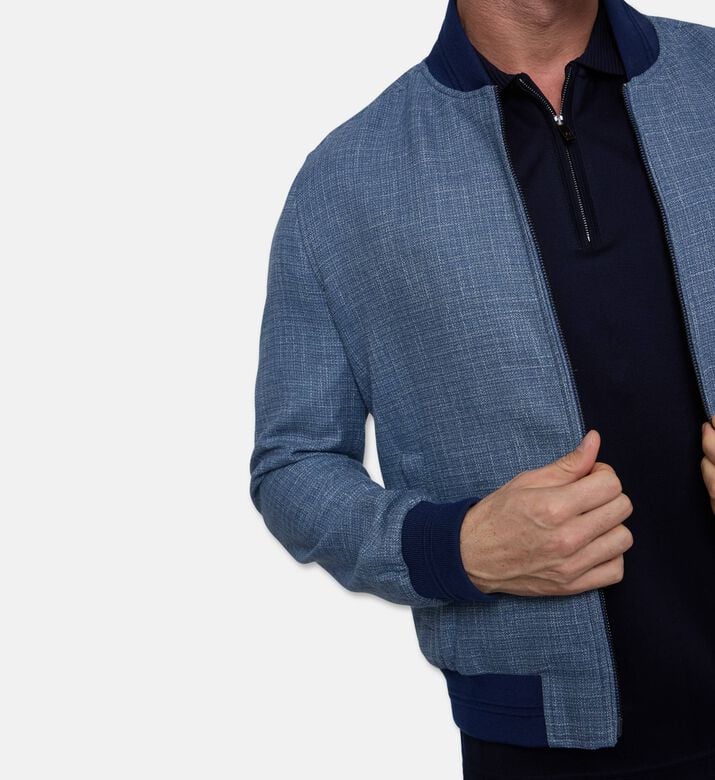 Pal Zileri Full-zip Front Straight-cut Bomber Jacket, Model View