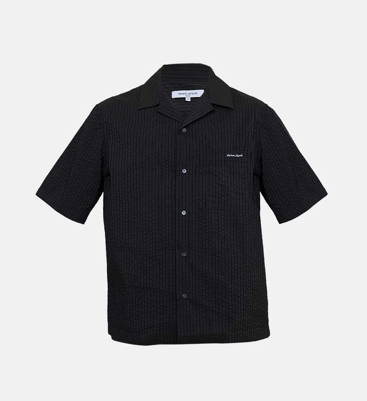 Textured Short-sleeve Shirt With Embroidered Logo Textured Short-sleeve Shirt With Embroidered Logo