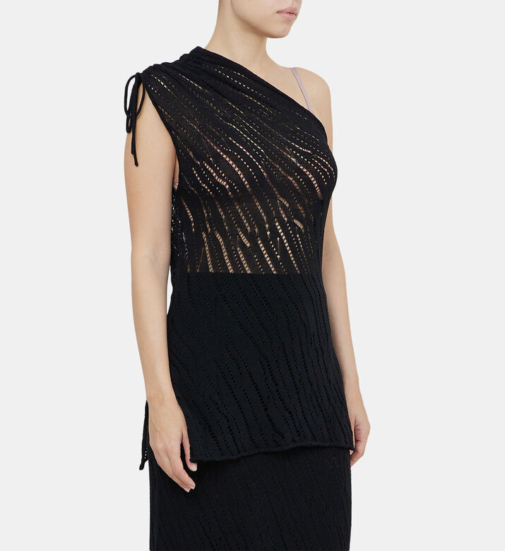 فستان قصير مخيط بكتف واحد