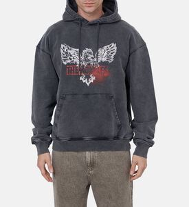 سويت شيرت بغطاء رأس بطبعة أمامية