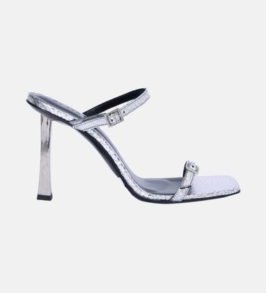 Flick Leather Square Toe Heels