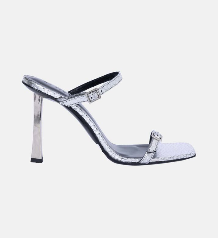 Flick Leather Square Toe Heels
