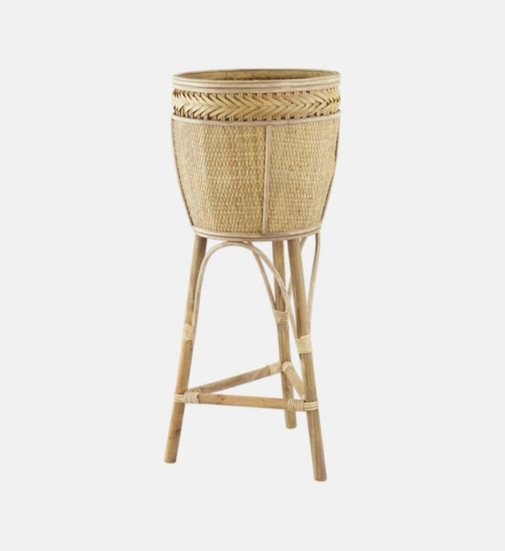 Light and Living Carazi Wooden Standing Flower Pot, Natural, 34x80.5-cm, Packshot View