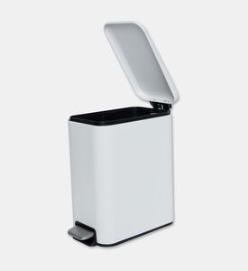 Home Deco and More Soft Close Rectangle Pedal Bin, White, Packshot View