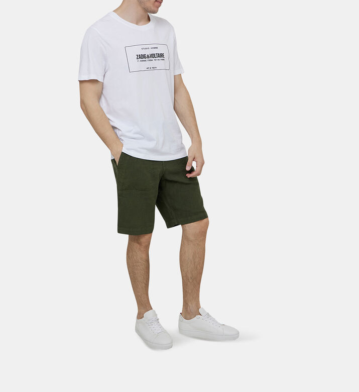 Pixel Woven Linen Bermuda Shorts Pixel Woven Linen Bermuda Shorts