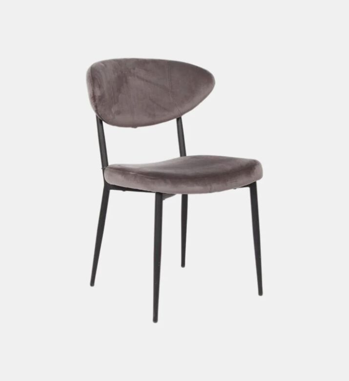 Home Deco and More Fun Velvet Dining Chair, Anthracite, Packshot View