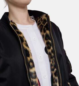 Alice and Olivia Becky Reversible Faux Fur Bomber, Model View