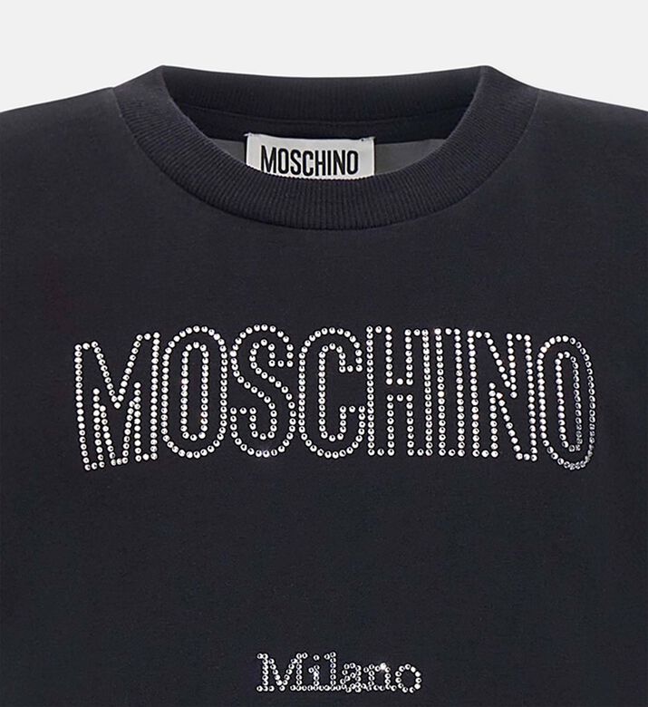 Moschino BKT Rhinestone-embellished Logo T-shirt, Packshot View