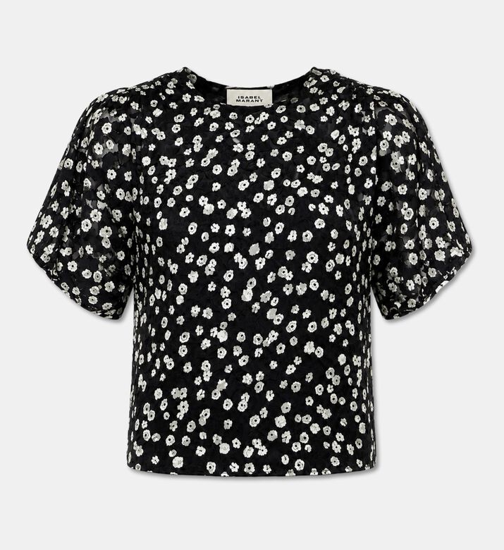 Isabel Marant Hervane Silk-blend Floral Short-sleeve Top, Packshot View