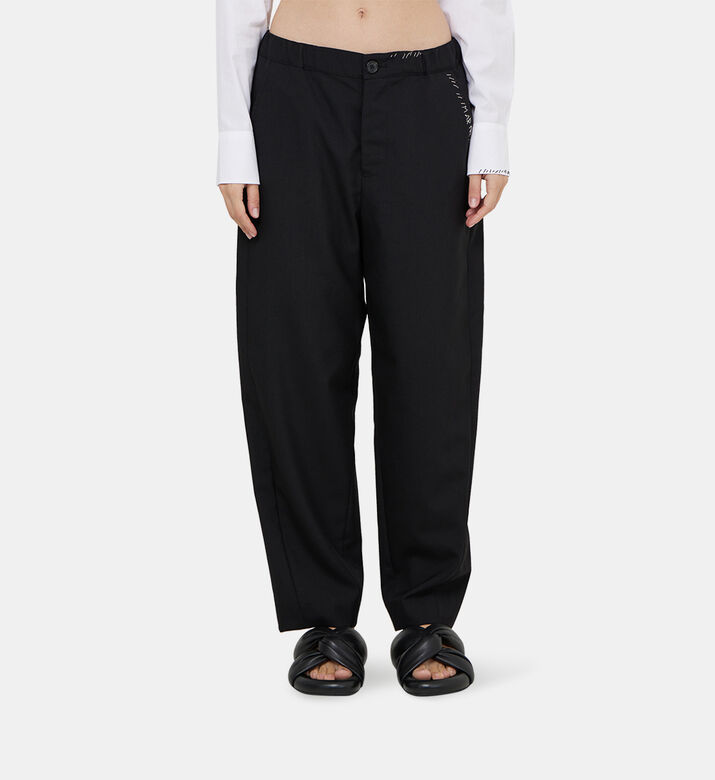 Logo-embroidered High-waist Pants