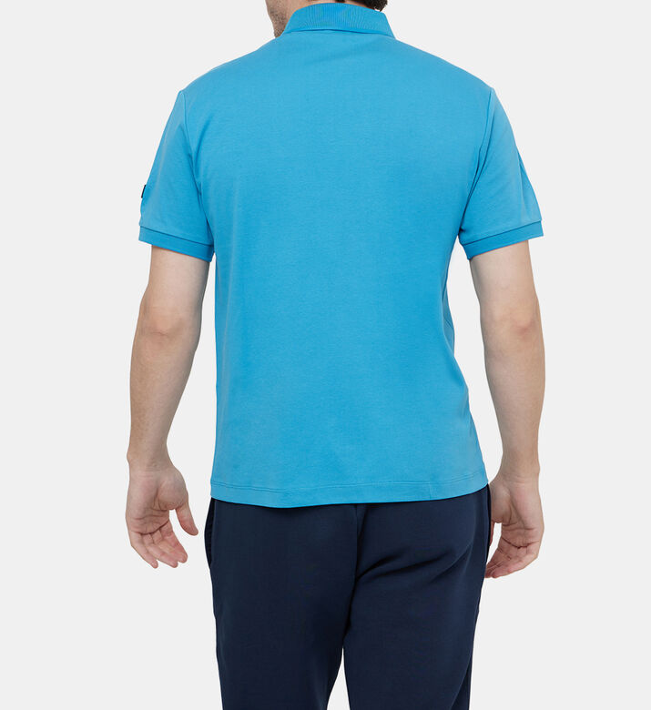 قميص بولو رياضي بنصف سحاب بقصة ضيقة