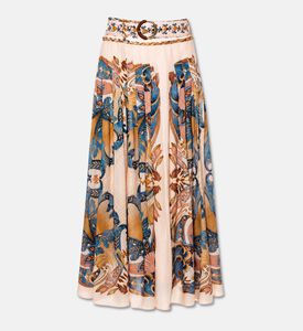Farm Rio Pleated Belted Midi Skirt, Packshot View
