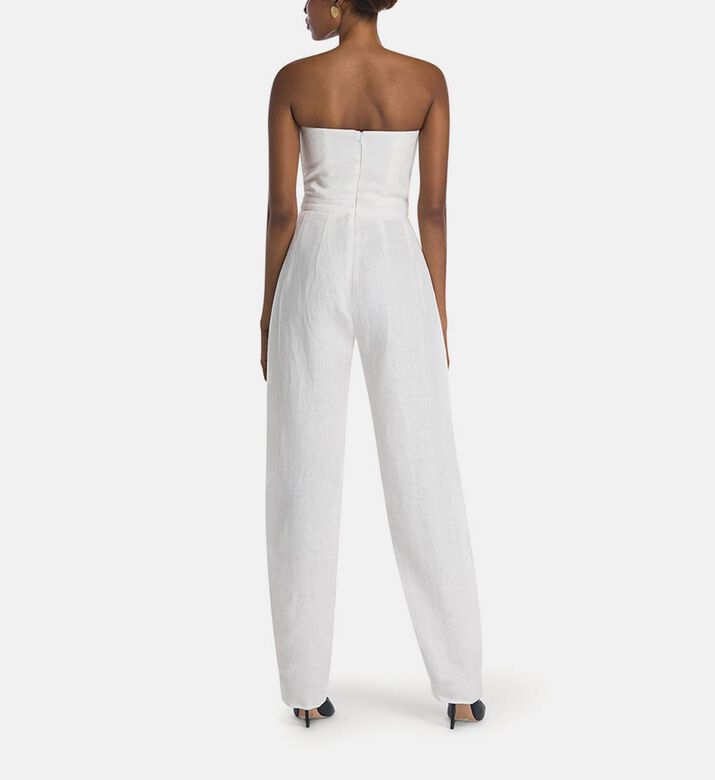 جمبسوت كتان بطيات بدون حمالات