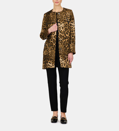 Animal-print Buttoned Jacket
