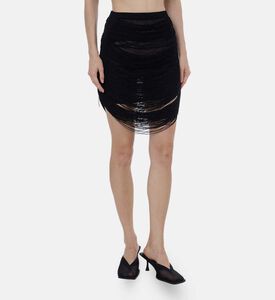 Ribbed-detail Midi Skirt