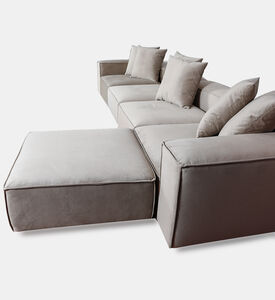 Home Deco and More Fillmore Velvet Corner Sofa, Beige, Packshot View