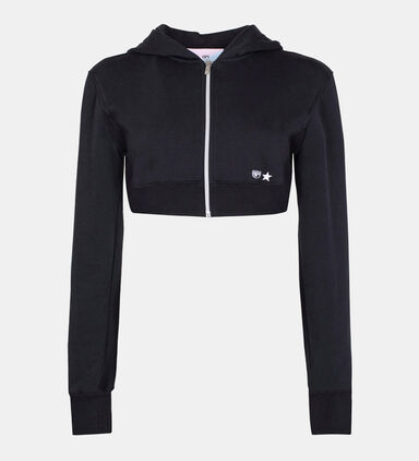 Zip-up Hooded Cropped Sweatshirt