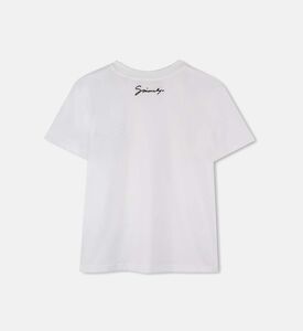 تيشيرت قصير الأكمام بتطريز رقعة