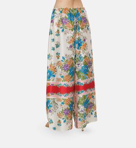 بنطال بوير واسع بزخارف زهرية