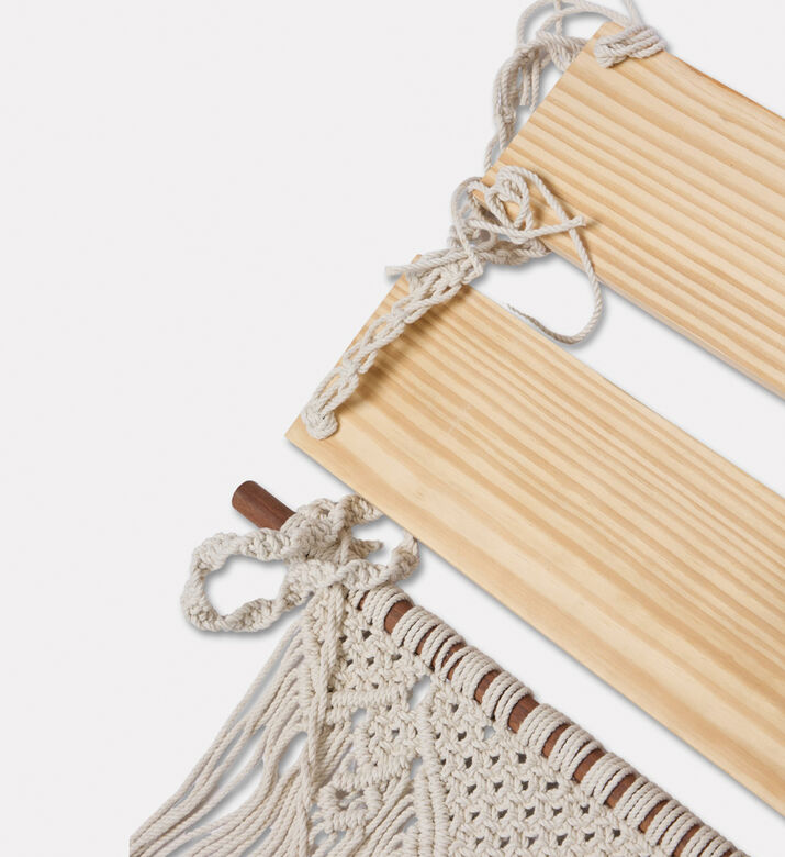 Home Deco and More Bruna Mango Wood Base Hand-knotted Shelf, Packshot View