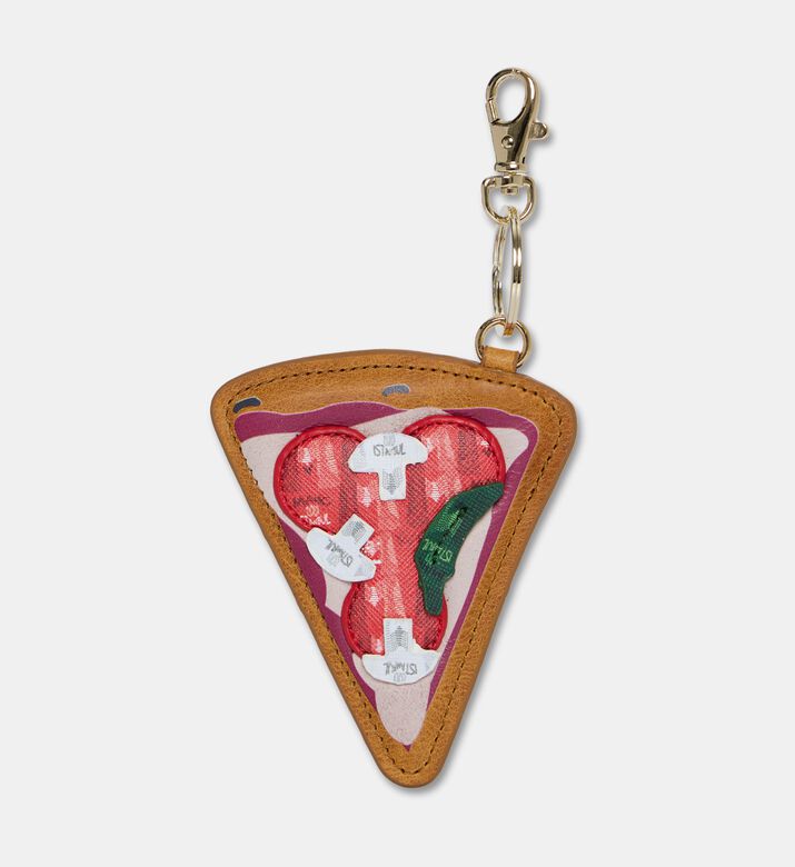Manc Leather Pizza Slice Bag Charm, Packshot View