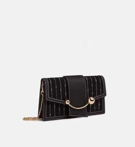 Tweed Crescent Chain Strap Bag