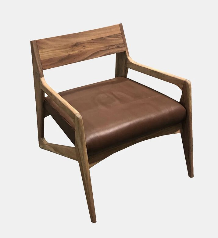 Home Deco and More Allegro Leather Acacia Arm Chair, Packshot View